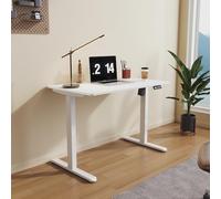 SONNI Escritorio eléctrico regulable en altura, 100 x 60 cm, motor sin escobillas con 3 funciones de memoria, sistema anticolisión y gestión de cables, mesa de pie para oficina en casa, carga de 60 kg