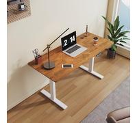 SONNI Escritorio eléctrico regulable en altura, 140 x 60 cm, motor sin escobillas con 3 funciones de memoria, sistema anticolisión y gestión de cables, mesa de pie para oficina en casa, carga de 80 kg