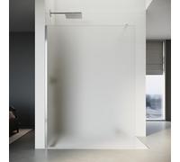SONNI Walk-In - Mampara de ducha (100 x 200 cm, satinado, con estabilizador | Vidrio templado de 8 mm con diseño totalmente satinado y revestimiento Nano para máxima privacidad, fácil limpieza y montaje