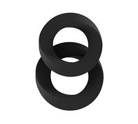 Sono by Shots SON024BLK Juego de anillos de pene - 2 piezas - Silicona - Negro - Sin ftalatos - Resistente al agua - Anillo de pene grande y pequeño