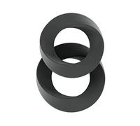 Sono by Shots SON024GRY Juego de anillos para el pene - 2 piezas - Silicona - Gris - Sin ftalatos - Resistente al agua - Anillo para el pene grande y pequeño