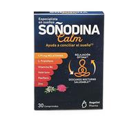 Soñodina Calm 30 Comprimidos - Complemento alimenticio con melatonina, L-triptófano, vitamina B6, extractos de valeriana y pasiflora y zinc - Especialmente formulado para Conciliar el Sueño