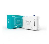 SONOFF 4CHR3 Interruptor inteligente Wi-Fi de 4 canais, 3500 W, para persianas e garagem, com modo de bloqueio automático, bloqueio e avanço lento, não é compatível com DC