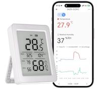 SONOFF AirGuard TH, Sensor Inteligente Zigbee de Temperatura y Humedad Interior, Pantalla LCD de 3.6'', Monitoreo en App con Gráficas, Alertas, Exportación de Datos, Visualización Remota