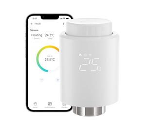 SONOFF Cabezal Termostático Inteligente Zigbee para Válvula Termostática de Radiador 1pcs. Regulador de Temperatura, Pantalla LED, Requiere Zigbee 3.0 Hub. Control por Voz