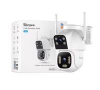 SONOFF CAM Outdoor Duo CAM-C44HE - Cámara de seguridad PTZ (4+4 MP) | Concentrador de dispositivos, WiFi de 2,4/5 GHz, detección de IA local, visión nocturna a color, IP65, compatible con Alexa