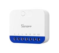 SONOFF Interruptor de atenuación mini DIM WiFi para LED regulable, transformadores electrónicos, bombillas halógenas incandescentes, cable neutro, medición de potencia, Matter compatible con Alexa