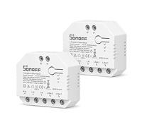 SONOFF Interruptor de Cortina Inteligente, Mini Interruptor Persiana Wifi con Medición de Energía, 2 Canales y 3 Modos de Funcionamiento, Funciona con Alexa y Google Home, Certificado CE 2pcs
