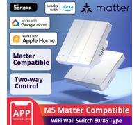 Sonoff M5 Frame - Moldura Dupla para Interruptores Sonoff M5 80mm em Branco