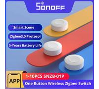 SONOFF-interruptor inalámbrico Zigbee inteligente SNZB-01P, 1-10 Uds., escena inteligente a través de Control bidireccional eWeLink con interruptor TX Ultimate NSPanel Pro 3PCS SNZB-01P