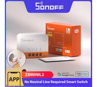 Sonoff Interruptor inteligente ZBMINIL2 Zigbee Sin neutro Mini 2 vías Alexa y Google (Requiere hub)
