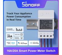 SONOFF POWR316D Interruptor Inteligente con Medidor WiFi de 16A con Pantalla ，Digital LCD de Medición de Consumo de Energía y Protección Contra Sobrecargas