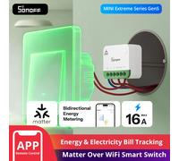 SONOFF MINI-1GSP MINI ONE PM Matter Over WiFi Interruptor Inteligente con Protección contra Sobrecarga 16A, Monitoreo Inteligente de Energía, Compatibilidad con Matter, Apple Home