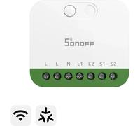 SONOFF MINI DUO (Matter a través de WiFi) Interruptor Inteligente WiFi de 2 Canales, Compatible con Matter, Carga Total de 16A, Compacto para Cajas Estándar, Control Remoto y Automatizado