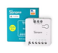 SONOFF MINI-D Matter Interruptor Inteligente para Puerta de Garaje, Conmutador con Contacto Seco, Soporte para Entrada CC (12-48V) Carga Máxima 8W, Compatible con Alexa y Google Home