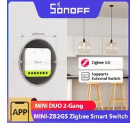 SONOFF MINI DUO interruptor inteligente Zigbee de 2 entradas MINI-ZB2GS Control de carga Dual pequeño y seguro compatible con interruptor externo requiere hub zigbee MINI-ZB2GS