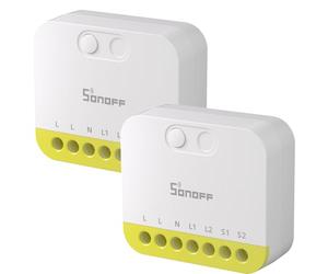 SONOFF MINI Duo-L Zigbee Smart Switch - Sin conductor neutro, Zigbee 3.0, 2 canales, 16A, compatible con Alexa/Google Home, temporizador inteligente y automatización, compacto, pack de 2