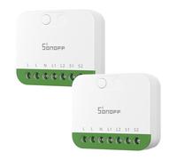 SONOFF Mini Duo Matter a través de WiFi, interruptor inteligente WiFi de 2 canales, carga total de 16 A, control remoto y automatización, requiere cable neutro, compatible con Alexa/Google Assistant