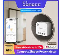 SONOFF MINI-ZB1GP, MINI PM, Zigbee 3.0, Medidor de energía inteligente, requiere hub Zigbee, requiere conductor neutro, medición de corriente, Compatible con Home Assistant, 16A