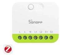 SONOFF MINI DUO Interruptor Inteligente Zigbee de 2 Canales, Compatible con Zigbee 3.0, Carga Total de 16A, Compacto para Cajas Estándar, Control Remoto y Automatizado a través de Concentrador Zigbee