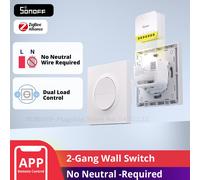 SONOFF MINI-ZB2GS-L-E Zigbee interruptor de pared doble inteligente Orb-ZBW2L No requiere cable neutro Control de doble canal a través del puente Matter