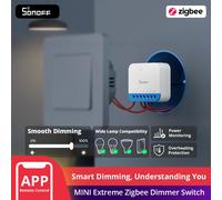 SONOFF Mini DIM Zigbee - Interruptor regulador de intensidad para LED regulable, transformadores electrónicos, bombillas incandescentes y halógenas, Zigbee 3.0, requiere cable neutro, medición de