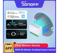 SONOFF Matter Interruptor WiFi Inteligente, DIY Rele WiFi, Funciona con Apple Home, Alexa, Google Home, Requiere Neutral