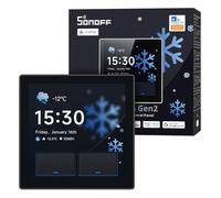 SONOFF NSPanel Pro Gen2 Panel de Control con Relé - Zigbee Hub & Matter Bridge, integración con Home Assistant, Termostato, Alarma, Doble Banda WiFi 2.4/5GHz, Control por Voz Alexa,Google,Apple.negro