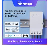 SONOFF POWR316 16A Interruptor de luz Inalámbrico Wi-Fi Inteligente con Monitoreo de Energía, Módulo DIY Universal para Domótica. Funciona con Alexa, Google Home, IFTTT
