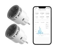 SONOFF S60TPF Enchufe Inteligente WiFi, 2 Pack, 16A 4000W, Monitoreo de Energía, Programación, Control Remoto por App, Control por Voz, Compatible con Alexa y Google Home, PC, Blanco/Gris