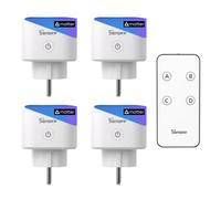 SONOFF S61s Enchufe Inteligente WiFi Matter, Pack de 4 con Control Remoto, Monitor de Energía y Coste Eléctrico, compatible con Alexa, Apple HomeKit, Google Home y Home Assistant, Protección 1875W