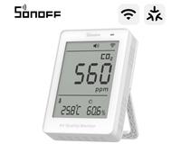 SONOFF AirGuard CO2, Monitor Inteligente de Calidad del Aire, Compatible Matter, WiFi 2.4GHz, Detector de CO2/Temp/Humedad, Display y Alarma en Tiempo Real, para Dormitorio/Habitación Infantil