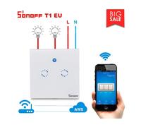 Sonoff T1 Interruptor Tocar Pared 2Ch Wifi + Telemando Aprendizaje