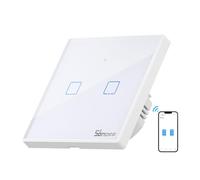 SONOFF T2EU2C Interruptor Mural para Control de Luces Inalámbrico por RF Wi-Fi Inteligente, Interruptor de Tipo 86 de 3 Canales para Automatización Domótica, Compatible con Alexa, Google Home