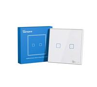 Interruptor inteligente Sonoff T2EU2C-RF doble canal RF433MHz, táctil cristal, Alexa/Google