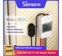 SONOFF THR316D/THR320D interruptor inteligente de temperatura y humedad 16A/20A salida de contacto seco monitoreo de pantalla LCD a través de eWeLink Alexa