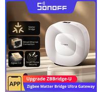 SONOFF ZBBridge-U Zigbee Matter Bridge Ultra inteligente seguridad del hogar conexión Ethernet actualización OTA funciona dispositivos de SNZB-01P/SNZB-06P
