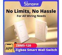 SONOFF ZBM5 SwitchMan Zigbee interruptor de pared inteligente compatible con sin cable neutro y neutro modo de relé de separación funciona con el asistente doméstico ZBM5-2C-120W