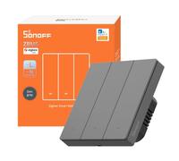 SONOFF ZBM5 Interruptor de luz Zigbee, 86-Type, 3 canal, relé inteligente | Admite instalación con o sin neutro, control remoto desde la app y automatización del hogar inteligente. Se requiere hub.