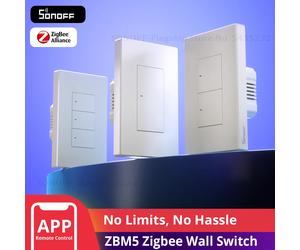 SONOFF ZBM5 SwitchMan Zigbee interruptor de pared inteligente compatible con sin cable neutro y neutro modo de relé de separación funciona con el asistente doméstico ZBM5-3C-120W