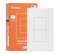 SONOFF Zigbee Smart Switch, ZBM5-2C-120W, Hub Zigbee, interruptor inteligente requerido, interruptor inteligente neutro con neutral, control de voz con Alexa, Google, Inicio