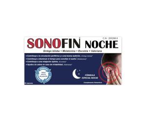 Sonofin Noche 30 Cápsulas - Ayuda a Disminuir el Tiempo para Conciliar el Sueño y Contribuye a la Circulación Periférica - con Gingko Biloba, Melatonina, Escolcia y Valeriana