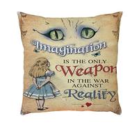 Sonojie Alice's Adventures In Wonderland Old Newspaper - Funda de almohada de lino con diseño exquisito, para sofá, decoración del coche, Tela de lino, F, 45 x 45cm