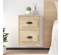 Sonoma Floating Nightstand Wall Mounted 41.5x36x53 cm Oak Color with 2 Drawers, Space Saving Bedside Table for Small Spaces, Modern Minimalist Bedroom Decor