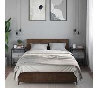 Sonoma Grey Engineered Wood Nightstand Set of 2, Modern Bedside Table with Storage Shelf, Sturdy & Moisture-Resistant, 40x40x55cm for Bedroom Living Room