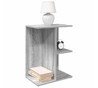 Sonoma Grey Engineered Wood Nightstand with 3 Storage Compartments, Modern Bedside Table 46.5x29x61 cm, Sturdy & Moisture-Resistant for Bedroom Decor