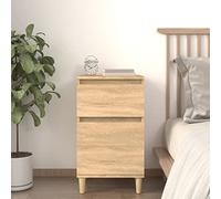 Sonoma Oak Nightstand 40x35x70 cm with Storage Cabinet, Elegant Bedside Table for Bedroom, Durable Plywood with Smooth Surface, Wall Mounting Included, Modern Home Decor