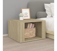 Sonoma Oak Nightstand 57x55x36 cm - Modern Plywood Bedside Table with Spacious Storage Shelf, Stable Surface for Decor Essentials, Easy Assembly for Bedroom & Living Room