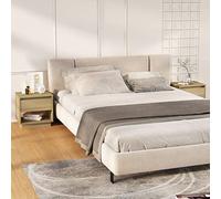 Sonoma Oak Nightstand Set of 2, 45x34x44 cm Bedside Tables with Drawer and Open Compartment, Classic Wooden Night Stands for Bedroom Storage, Durable Plywood Furniture