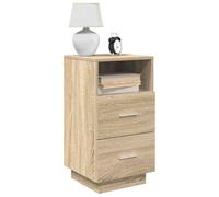 Sonoma Oak Nightstand Set of 2 with 2 Drawers, 36x36x68 cm Bedside Table, Engineered Wood Storage Cabinet for Bedroom, Modern & Practical Design, Easy Assembly, Smooth Surface, Wall Mount Included